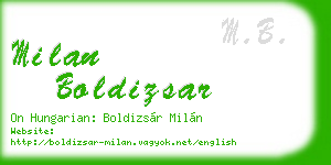 milan boldizsar business card